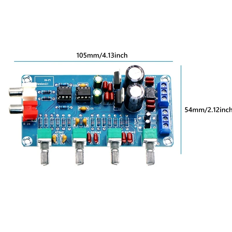 XH-M164 Amplificador Tuning Board, Dual Channel, 4 Way, NE5532 Fonte de Alimentação, Médio Alto, Baixa Frequência, Equipamentos Profissionais