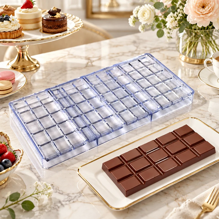 1PC Transparent Rectangular Chocolate Bar Molds Candy Making Implement DIY Party Desserts Baking Tools Cake Ornamental Mould ZYF