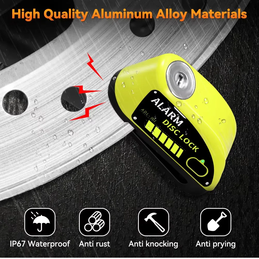 New Motorcycle Alarm Disc Brake Lock Security Moto Wheel Disk Padlock Waterproof 110dB Loud Anti Theft Alarma Motocicleta - view 5