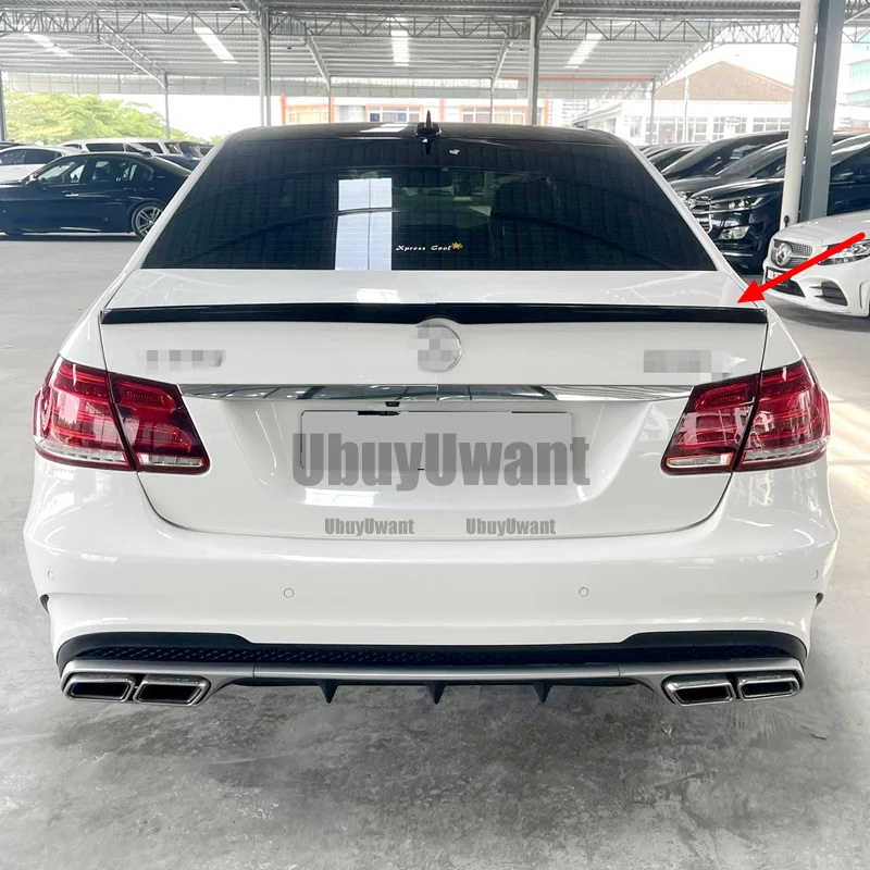 Real Carbon Fiber Trunk Spoiler for Benz E Class W212 4-Door Sedan 2010 - 2016 E200 E220 E250 E300 E350 E400 E500 E63 AMG view 4