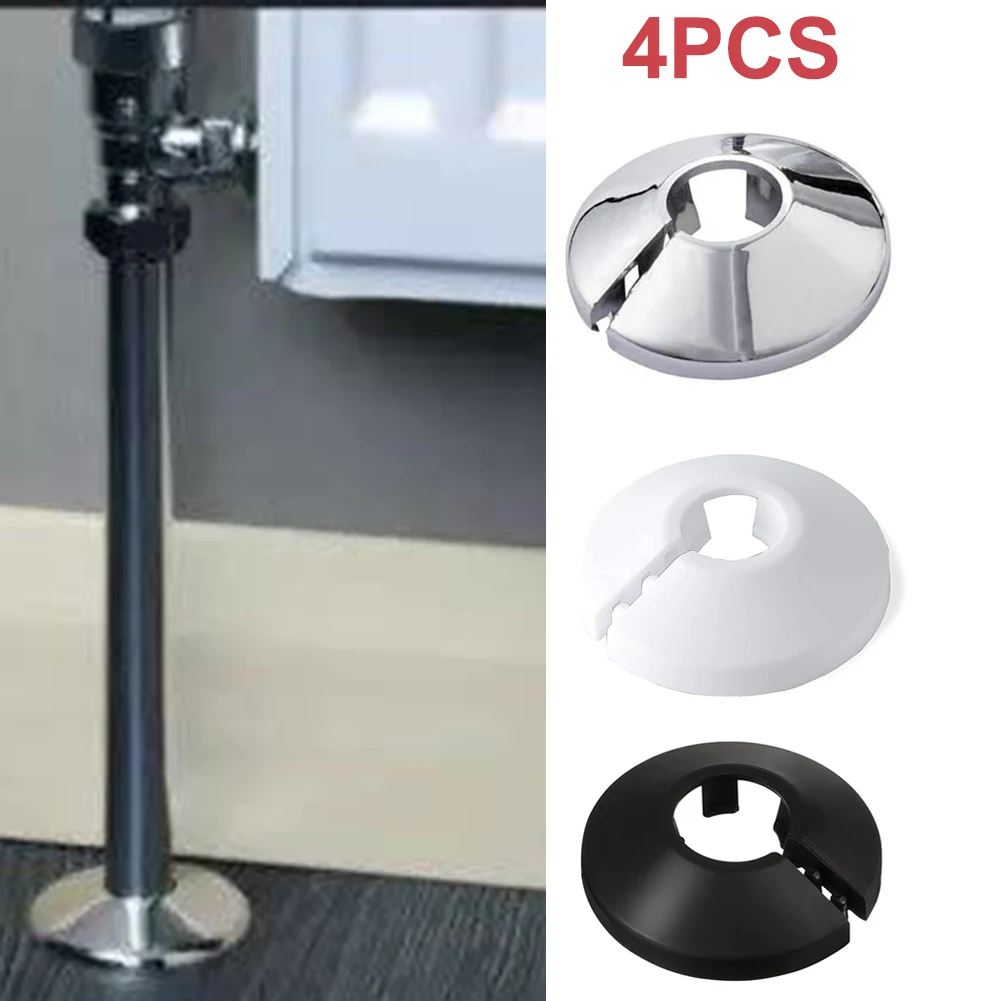 4pc Radiator Pipe Collars Cover 15mm Colour Silver Electroplate Radiator Pipe Collars Cover Floor Duct Faucet Accessories