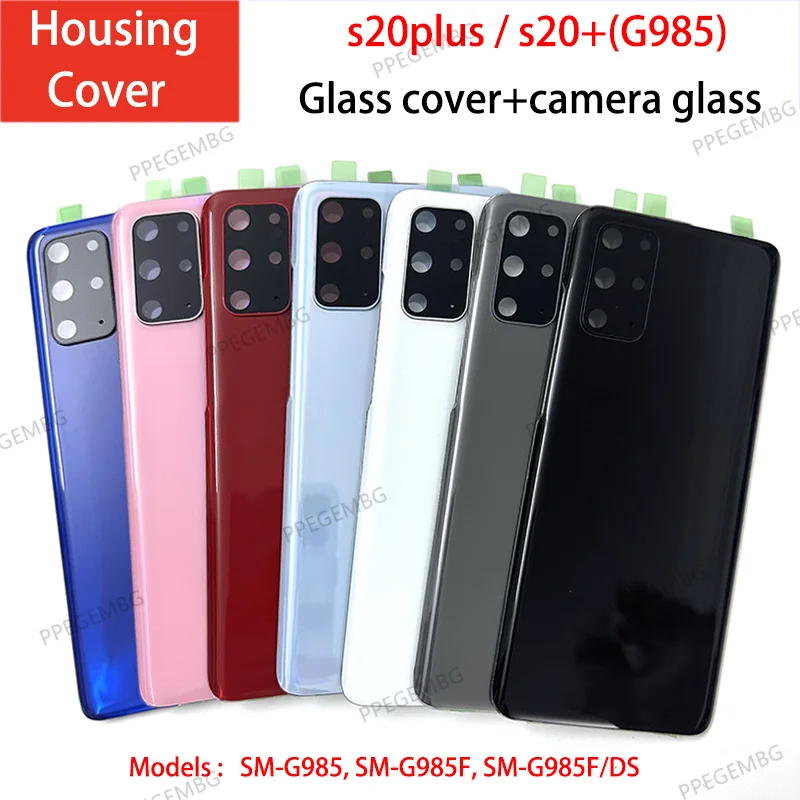 

s20+ Back Glass Replacement For Samsung Galaxy S20plus S20 plus G985 Battery Cover Rear Door Housing Case Camera Lens Sticker