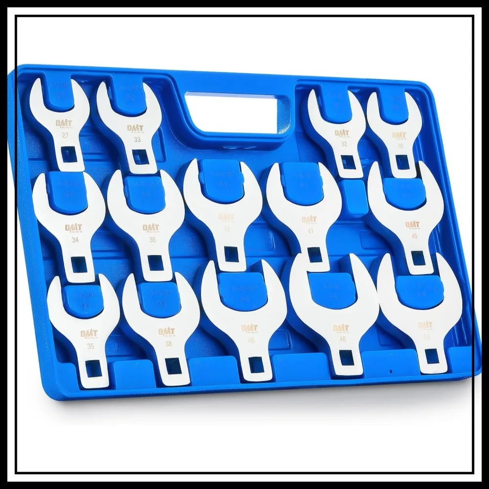 

14pc Jumbo Crowfoot Wrench Set, Metric 27-50 mm, Cr-V Steel, 1/2" Drive, Storage Case