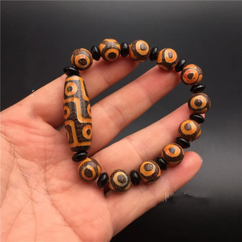 Natural Stone Longan Dzi Beads Agate Men's Women's Bracelets Accessories Jewelry Bracelets Gifts Weathered Pattern Twenty-One Dz