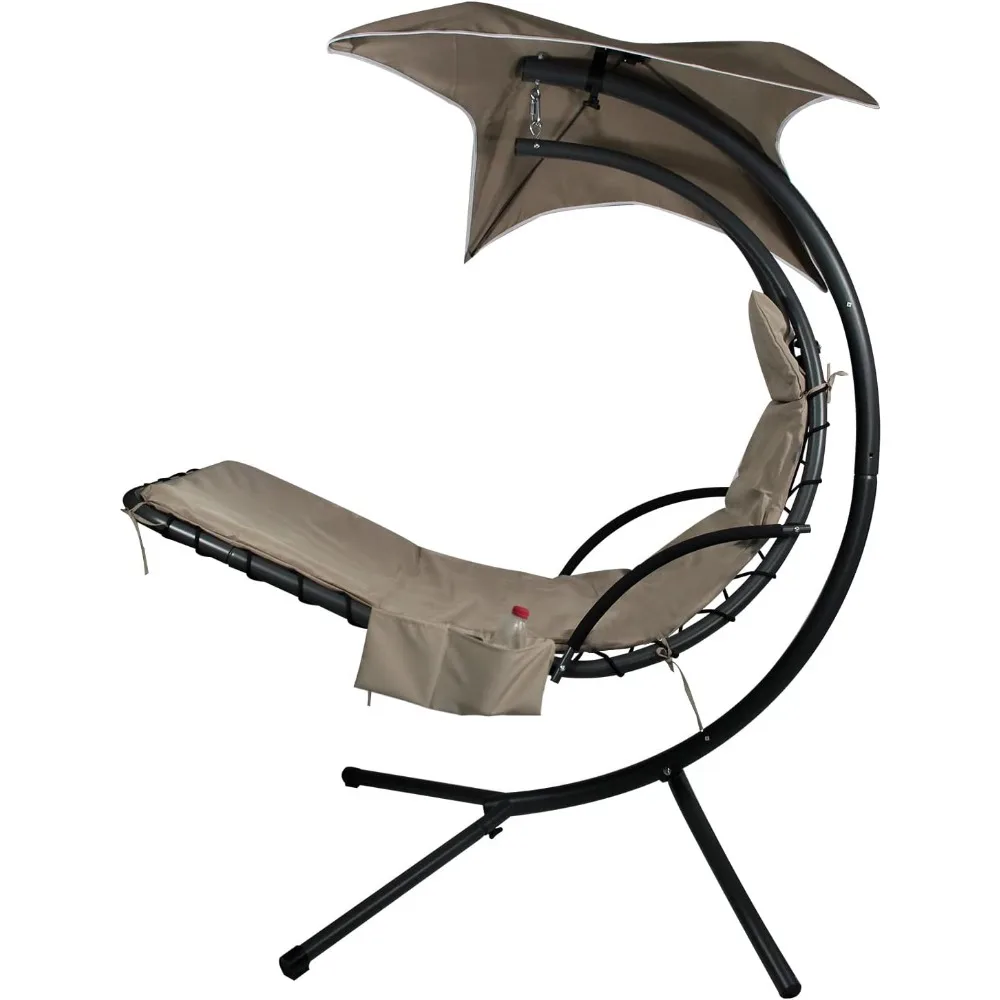 

Replacement Cushion Cover + Umbrella Fabric for Hanging Chaise – Waterproof Polyester, Khaki (Cushion Not Included)