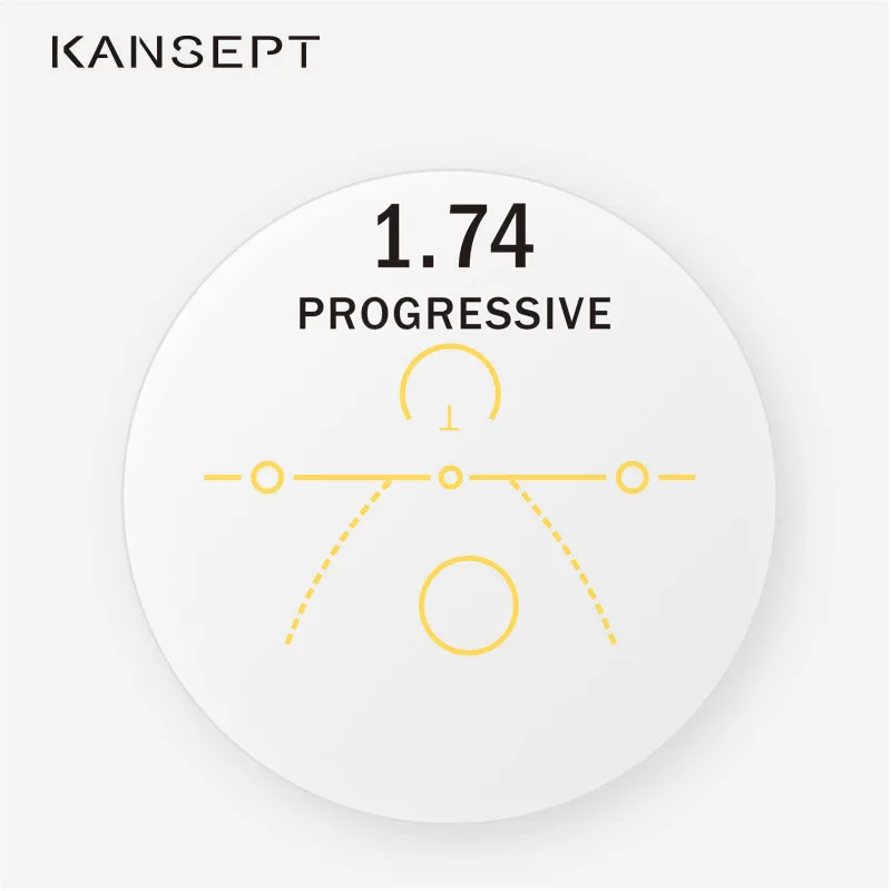 

KANSEPT 1.74 Index Progressive Multifocal Lens Prescription Myopia Hyperopia Resistance Short Middle Far Aspheric Optical Lenses