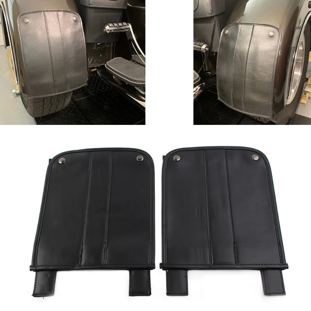 2x Motor Black PU Leather Universal Trike Rear Fender Bra For Harley Roadsmith