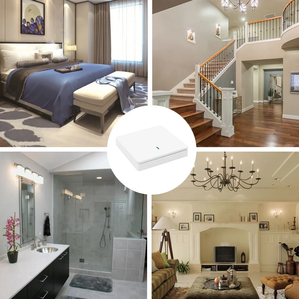 Wireless Smart Light Switch RF 433MHz Lighting Control Intelligent Switch AC 90-250V 10A Module( 1 W and 1 C)