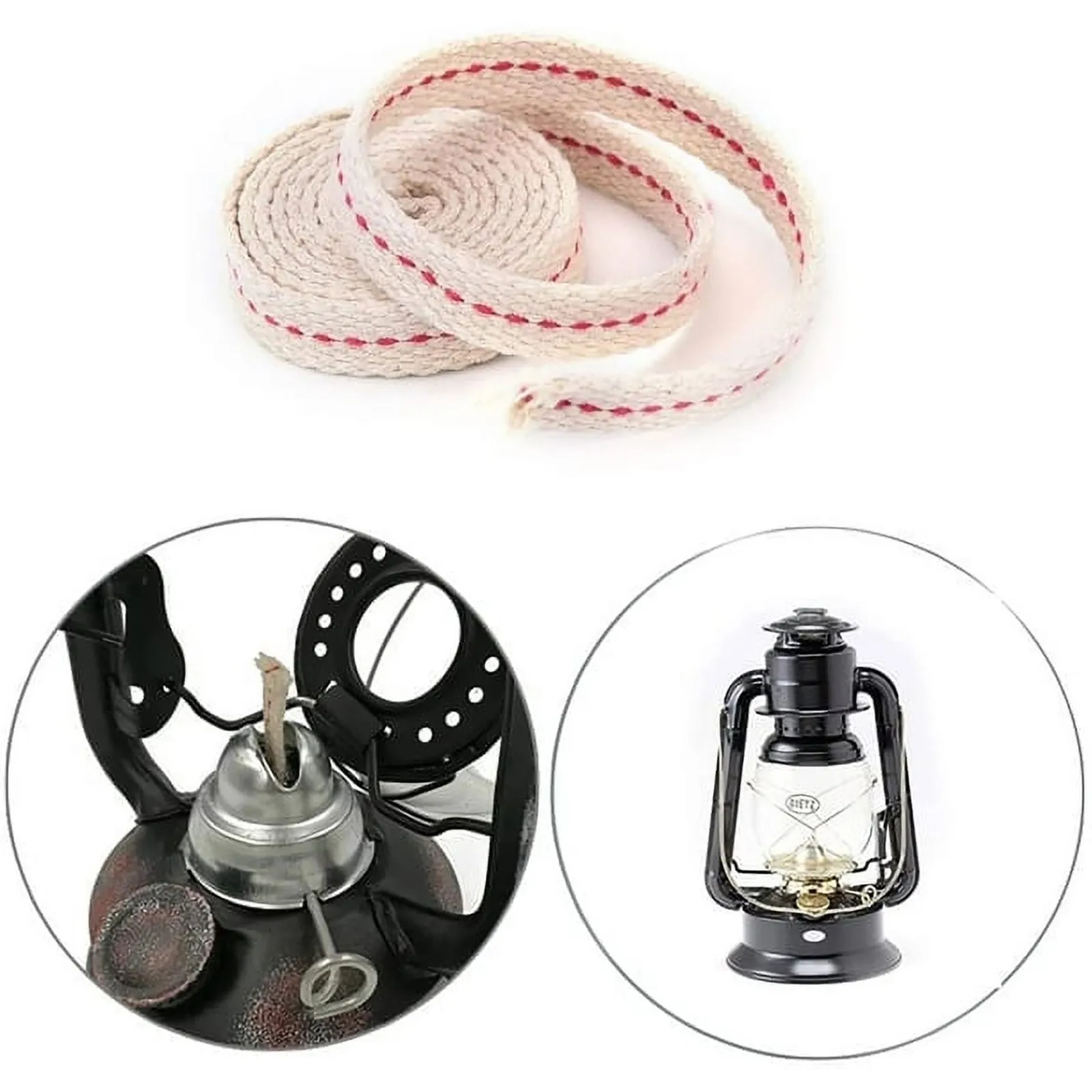 1m/Roll Durable Kerosene Lamp Wicks Flat Cotton Knitted Braided Wicks For Lantern Diesel Oil Kerosene Lamp Accessories 1cm