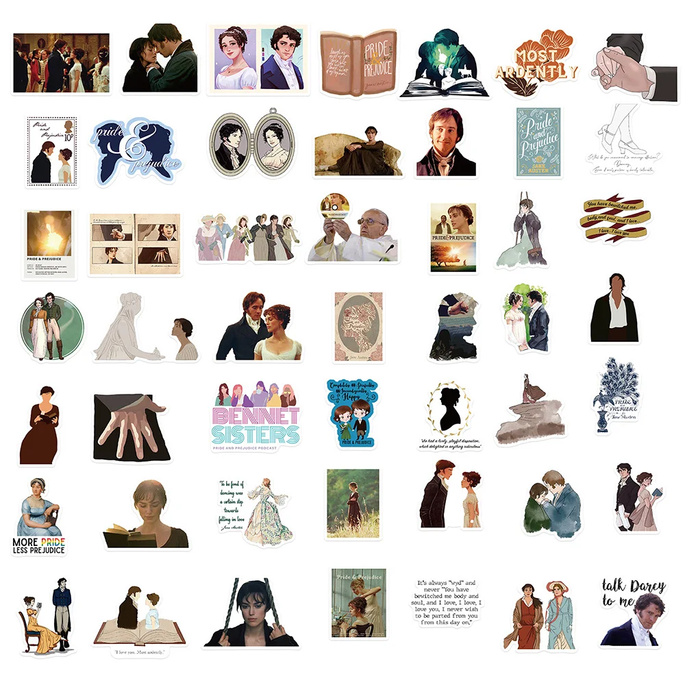 10/30/50PCS TV Show Pride and Prejudice Stickers Cartoon Simple Style Graffiti Decoration Decals Toy DIY Fridge Laptop Notebook