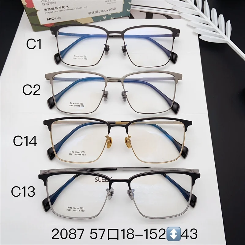 Chashma 57 mm Pure Titanium Frame IP Plating Glasses Oversize Gafas Top Quality Men Eyeglass for Prescription Lenses for Male