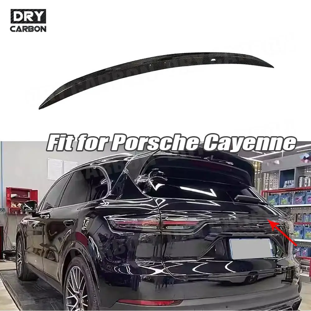 

Rear Boot Spoiler Trunk Wing Bodykits Accessories for Porsche Cayenne 2022 Car Middle Spoiler Carbon Fiber/ FRP Black