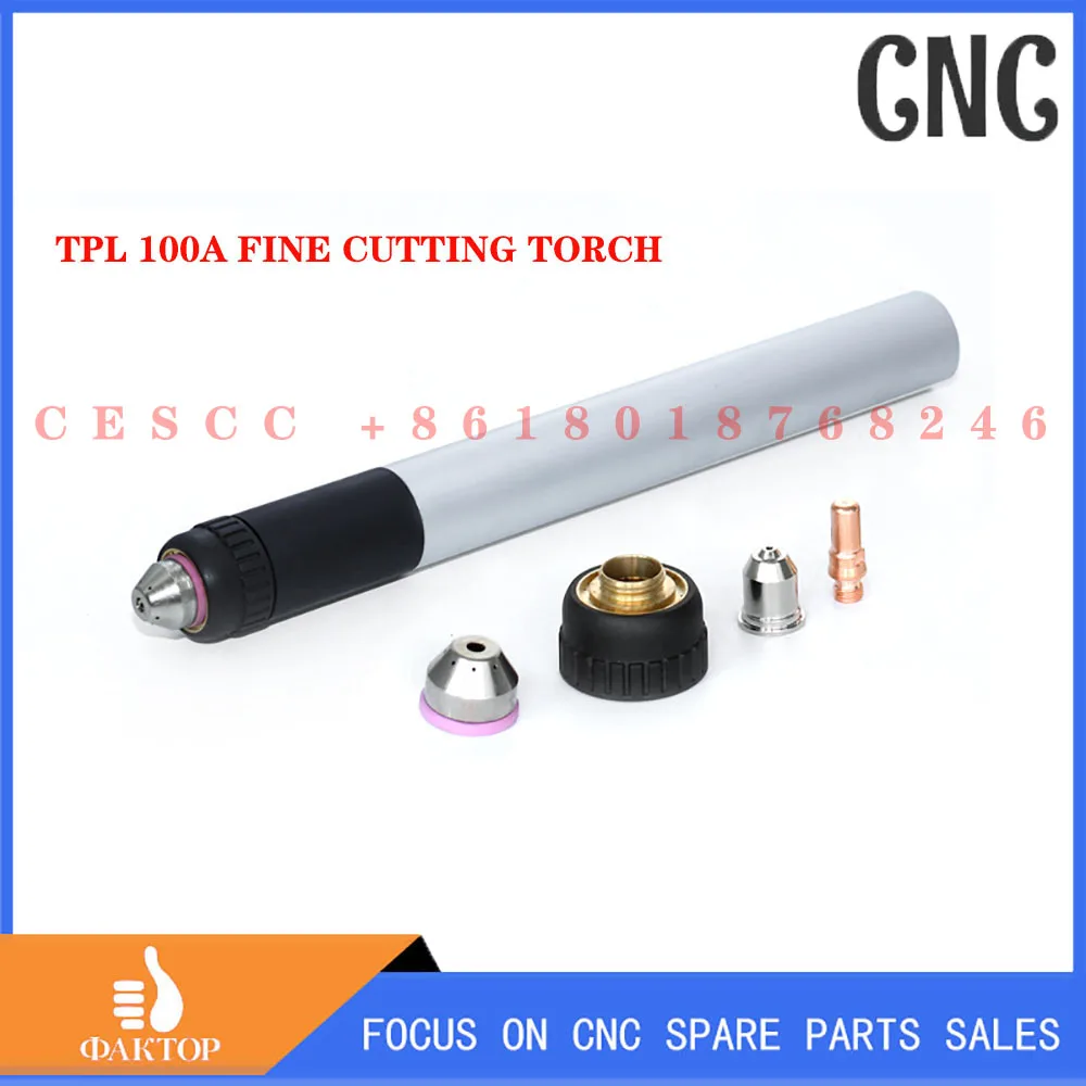 LGK-100A/CNC plasma cutting torch with straight handle, finely extended electrode cutting nozzle protection sleeve accessories