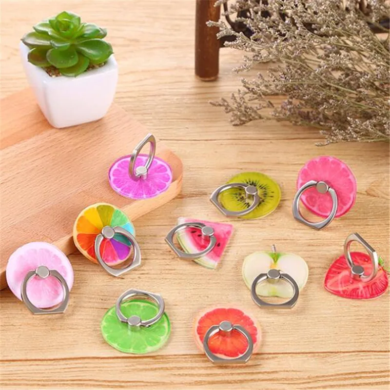 Lovely Fruit Rotate 360 Degrees Finger Ring All Mobile Phone Stand Holder anti-theft Drop For Iphone 6 Samsung Xiaomi