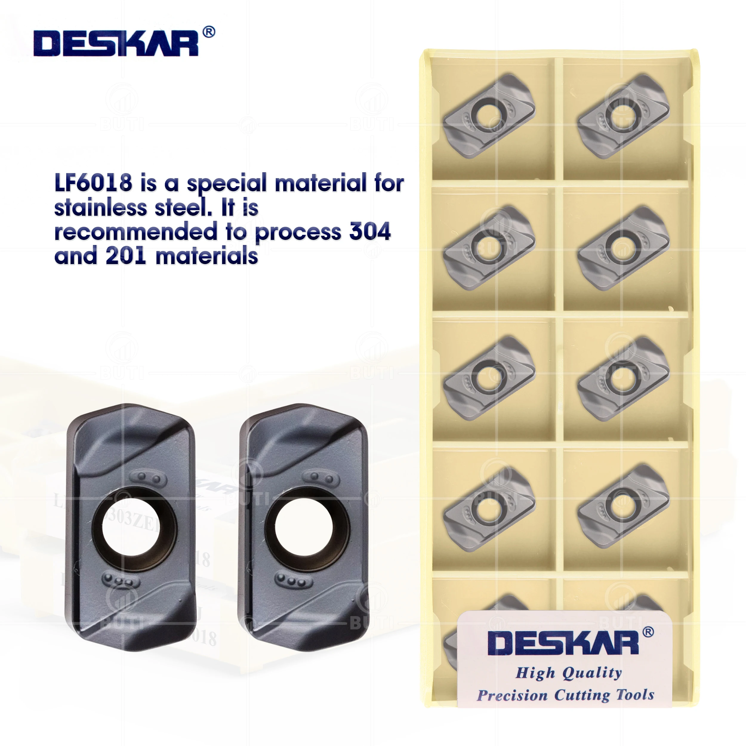 Deskar 100 Original Lnmu0303zer mj Lf6018 Carbide Insere Torno Torneamento Lnmu Placa Cnc Fresadora Ferramentas para Aço Inoxidável