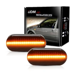 iJDM Smoked Lens Amber Full LED Front Side Marker Light For Volkswagen MK4 Jetta GTI R32 Beetle etc,Replace OEM Sidemarker Lamps