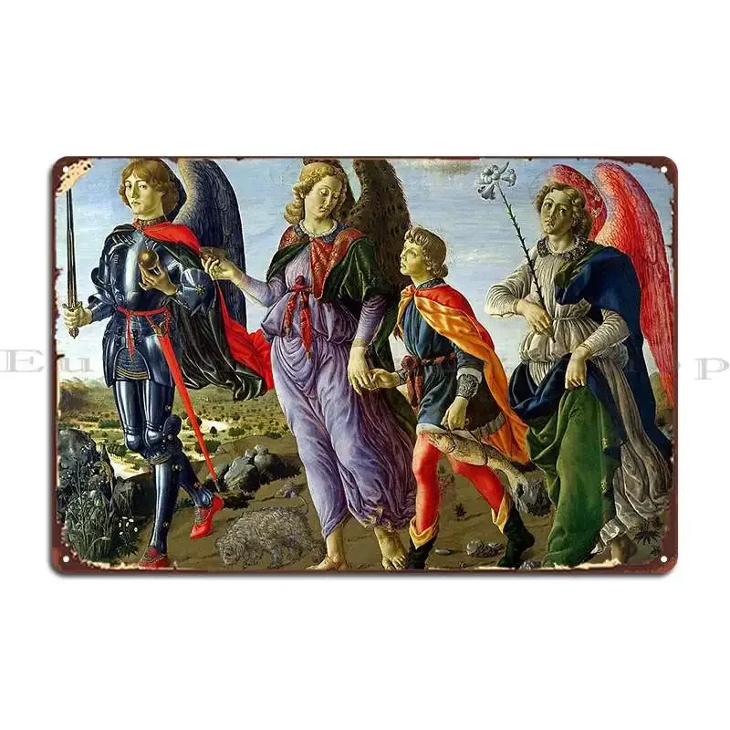 Three Archangels And Tobias Metal Signs Cinema Garage Bar Print Garage Tin Sign Poster