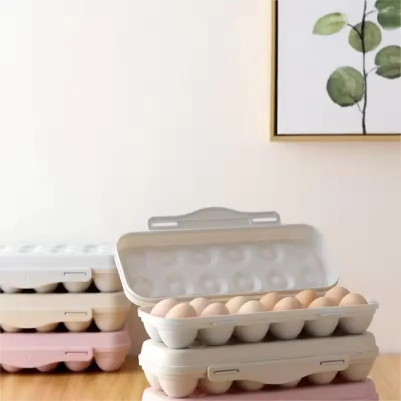 

Egg Storage Box Kitchen Refrigerator Egg Storage Box Fridge Egg Organizer 12/18 Grid Egg Tray Household Kitchen Supplies