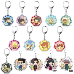 Charm Anime Fans Gifts The Great Ace Attorney Chronicles HD Figurel Q Edition Acrylic Keychain Ornaments Collection About 6cm