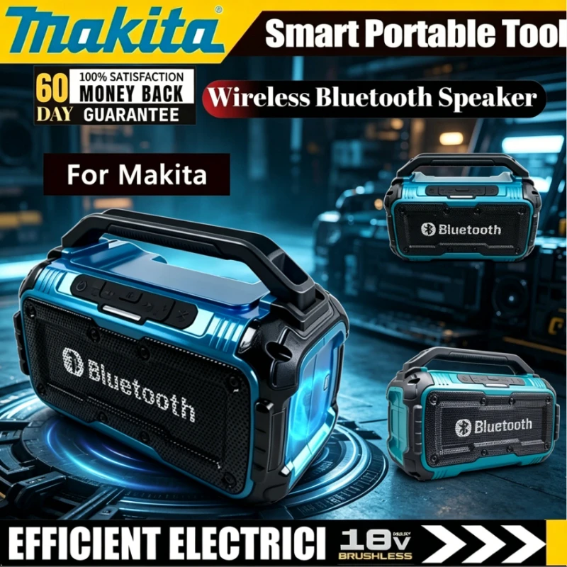Altavoz inalámbrico Bluetooth Makita, puerto USB tipo C, altavoz resistente al agua, herramientas estéreo envolventes para batería Makita
