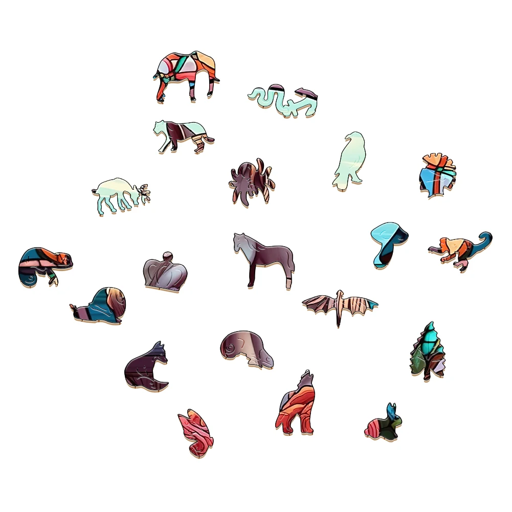 Misterioso Puzzle in legno cavallo dipinto giocattolo divertente Puzzle in legno animale giochi intelligenti Puzzle a forma rotonda miglior regalo per adulti