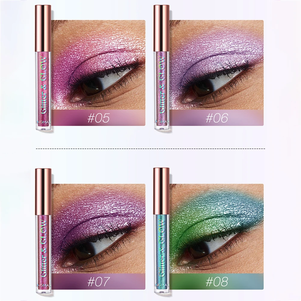 10 Colors Glitter Liquid Eyeshadow Set Long Lasting Smudge-proof Eyeshadow Liquid Shiny Liquid Eyeshadow Set