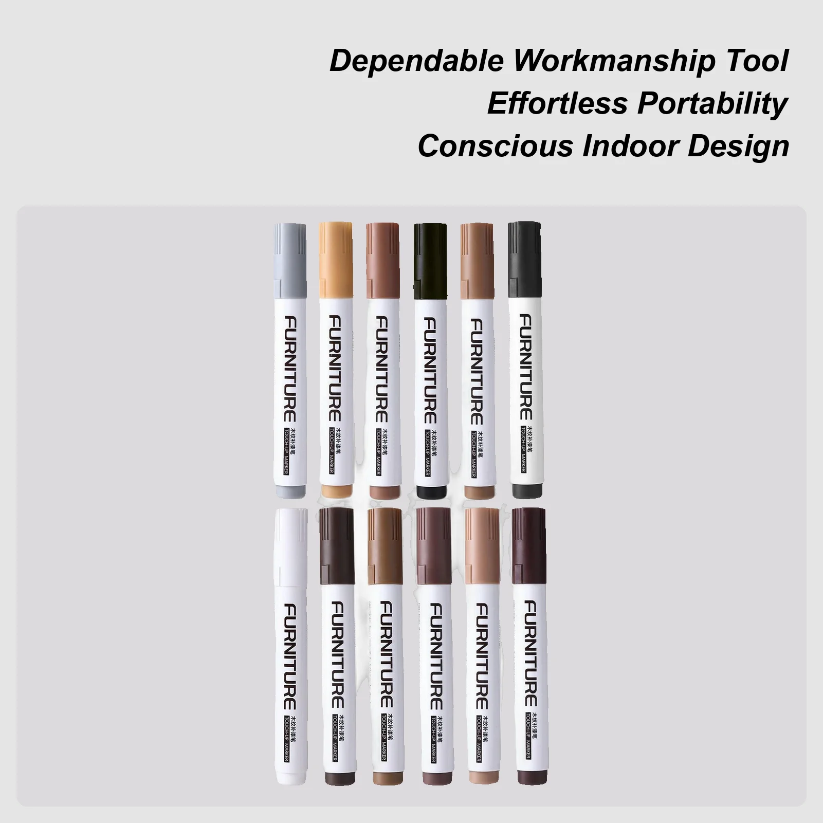 

Furniture Markers 12 Colors Multi-Purpose Scratch Covers Stain Pen Wood Furniture Repair Kit For Scuffs Damage Stains Wear