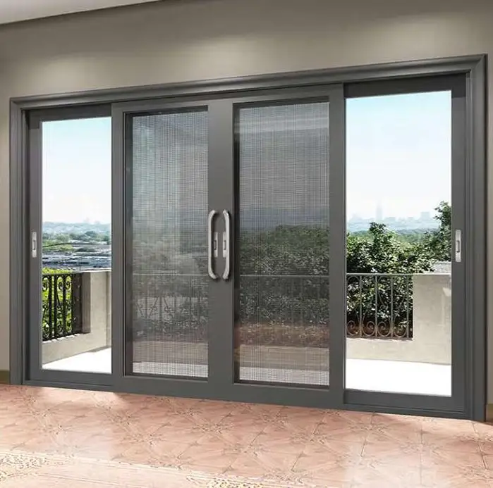 Nami Slim Frame Aluminum Sliding Glass Door - Thermal Insulated with Tempered Glass for Interior Kitchen