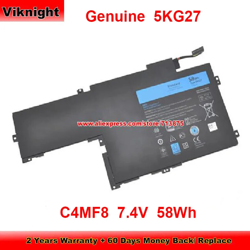 

Genuine 5KG27 Battery C4MF8 for Dell Inprion 7000 Series 7437 14-7437 P42G Ins14HD-1608T 09KH5H 7.4V 58Wh