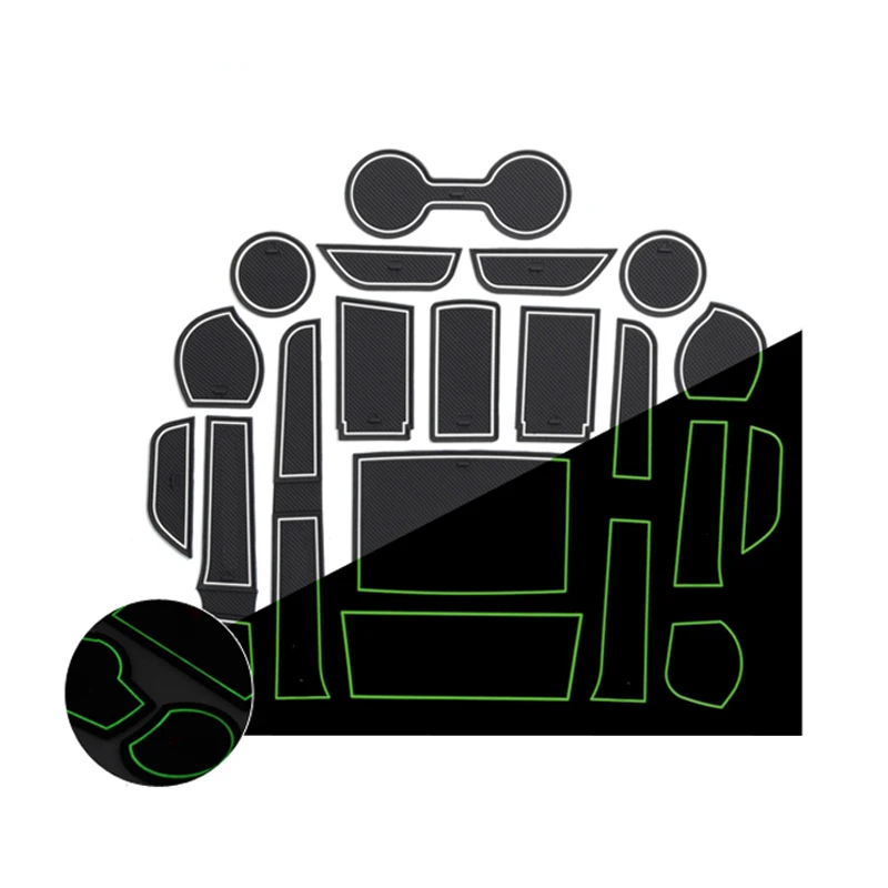 

For Toyota Hilux Revo 4 Door 2016 2017 2018 2019 2020 2021 Accessories Door Slot Pad Rubber Mat Water Cup Anti-Slip Mats 18pcs