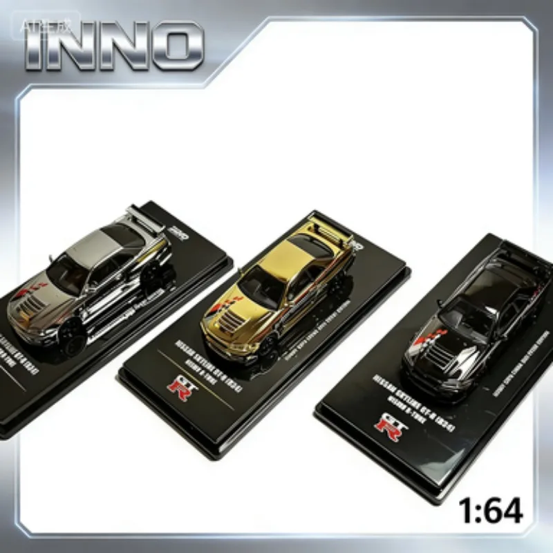 

INNO 1:64 GTR34, a set of three vehicles, cast alloy vehicle models, a gift for boys, an adult collection model.