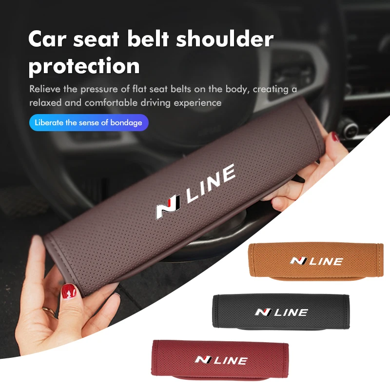 Car Safety Belt Cover Seat Shoulder Protector Pad Accessories For Hyundai N Nline Tucson Kona Sonata Veloster i20 i30