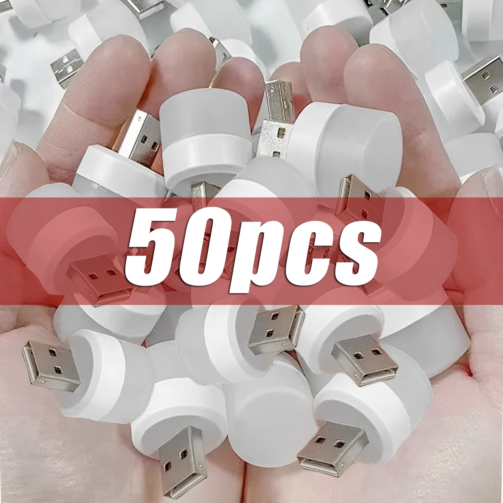 

50Pcs Mini USB Night LED Light Portable Home USB Atmosphere Lights Warm White Power Charging USB Plug Laptop Home LED Night Lamp