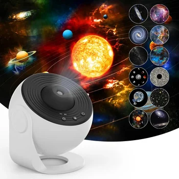 جهاز عرض القبة السماوية Night Light Galaxy Projector 360 °   تدوير مصباح بروجيكتور على شكل نجمة لتزيين الغرفة مصباح إسقاط على شكل نجمة السماء