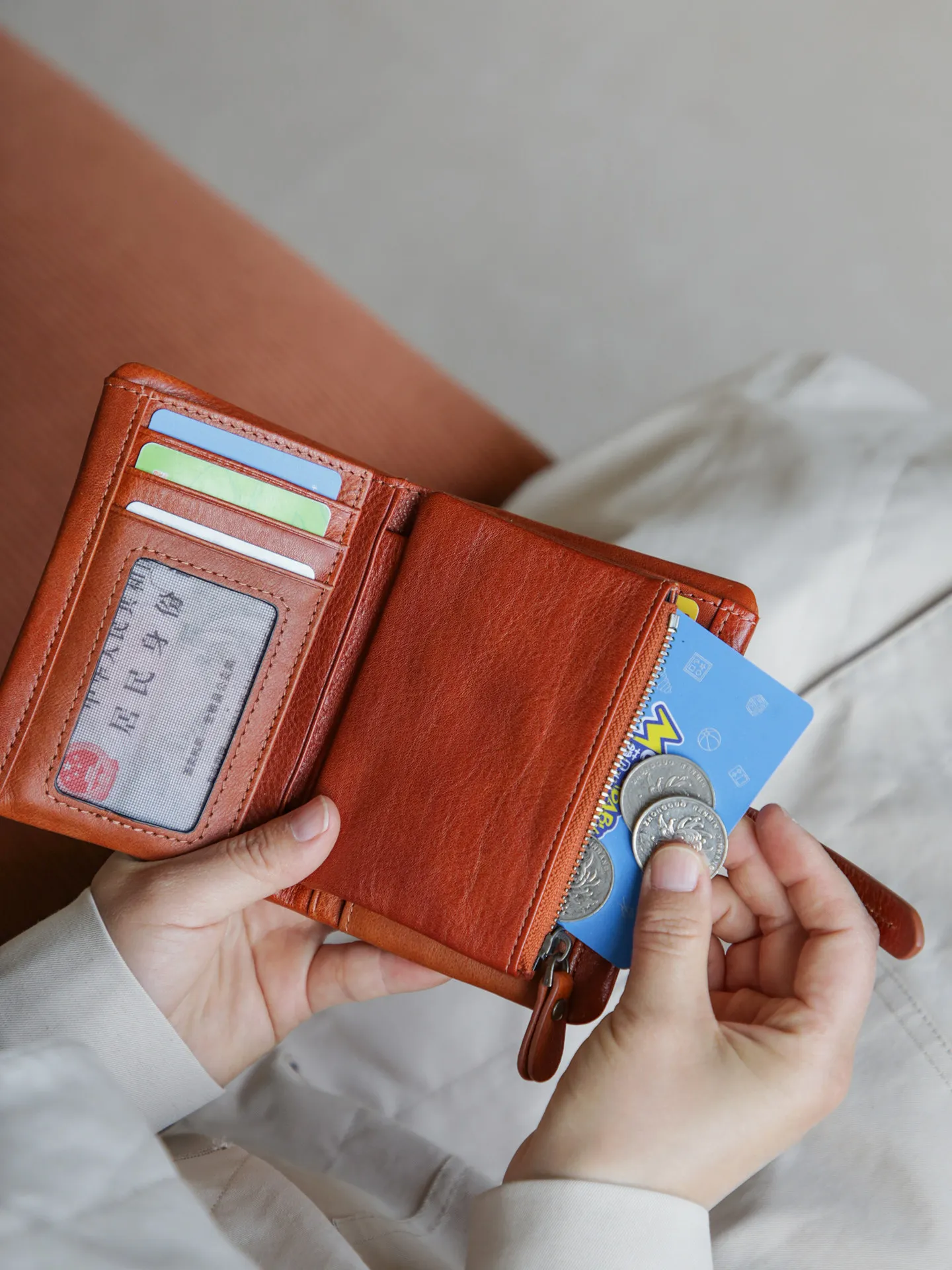 vintage luxury genuine leather men's women's multi-card wallet fashion designer handmade real cow leather ID credit card purse