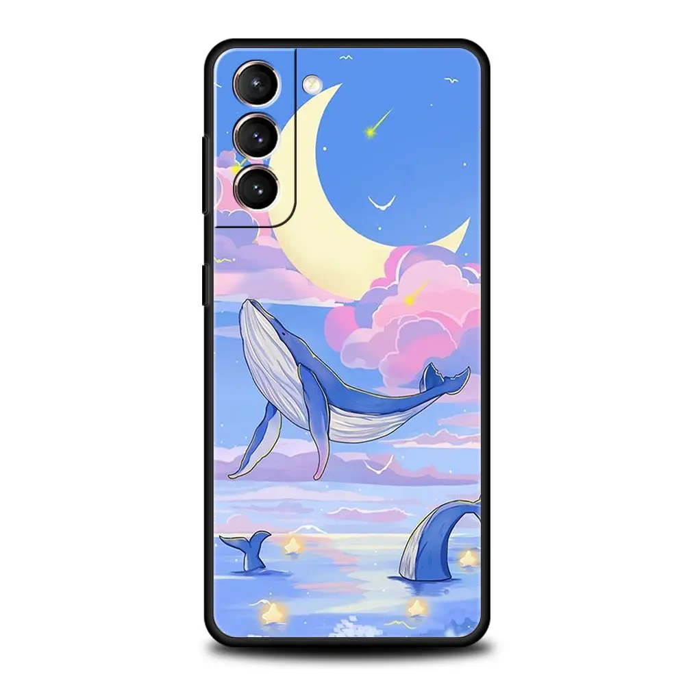 Orca ocean lovely killer whale Phone Case For Samsung Galaxy S24 S23 S22 S20 Ultra S21 FE 5G S10 S9 Plus S10E S8 Silicone Cover