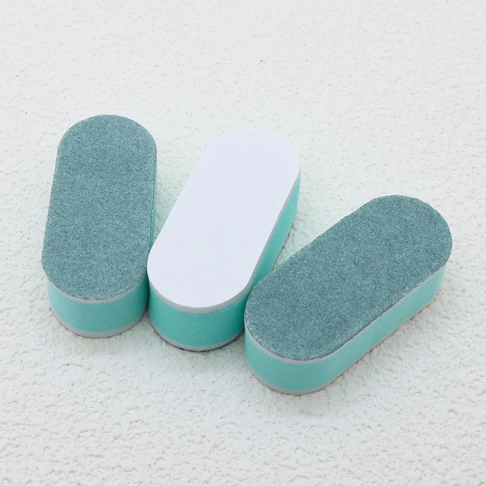 10/20/50Pcs Mini Ellipse Nail Buffer File Block White Grey Double Sided Nail Polishing Block Manicure Supplies Nail Accessories