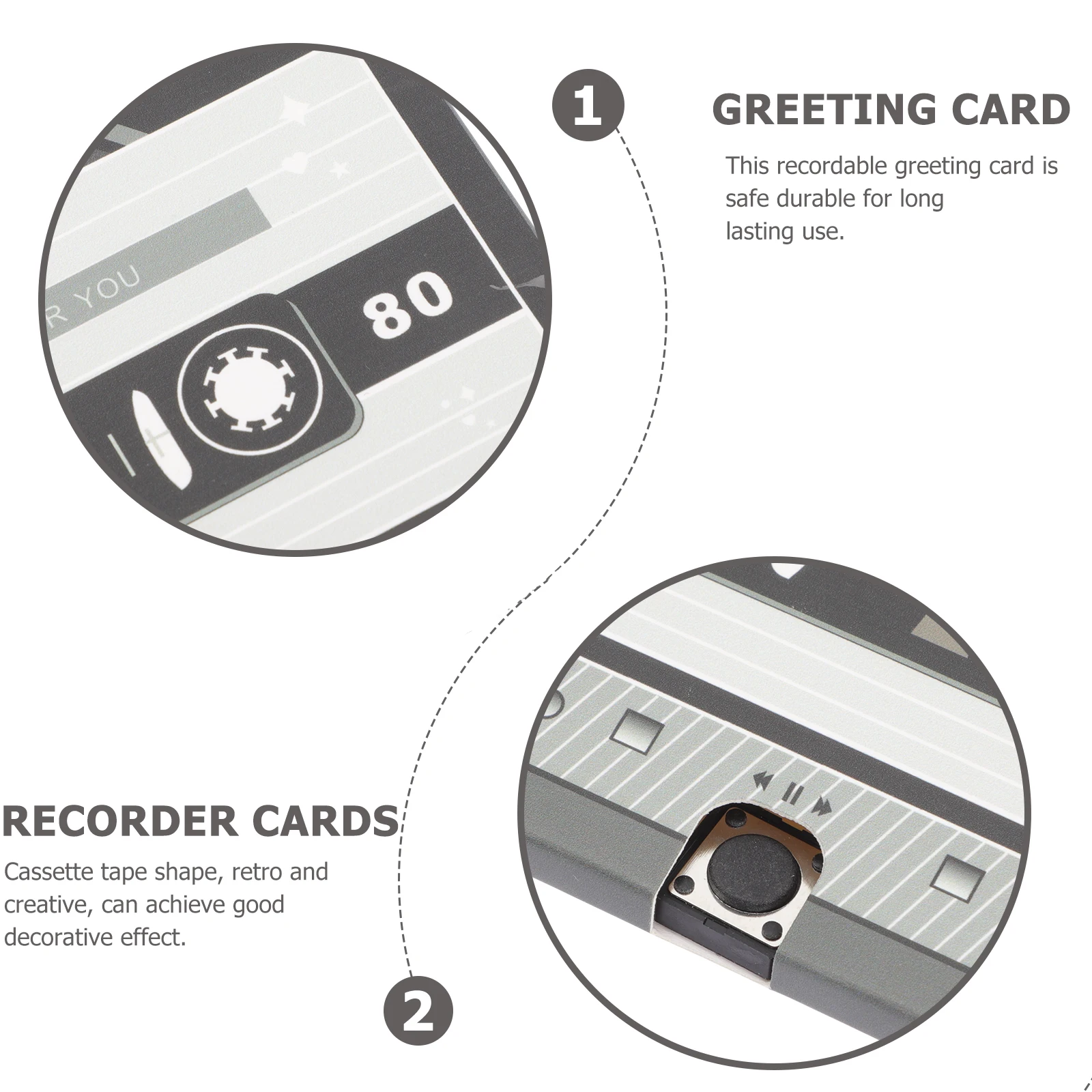 

1pcs Recordable Greeting Card Voice Recorder Cassette Classic Color Blessing Cards Birthday Audio Recorder