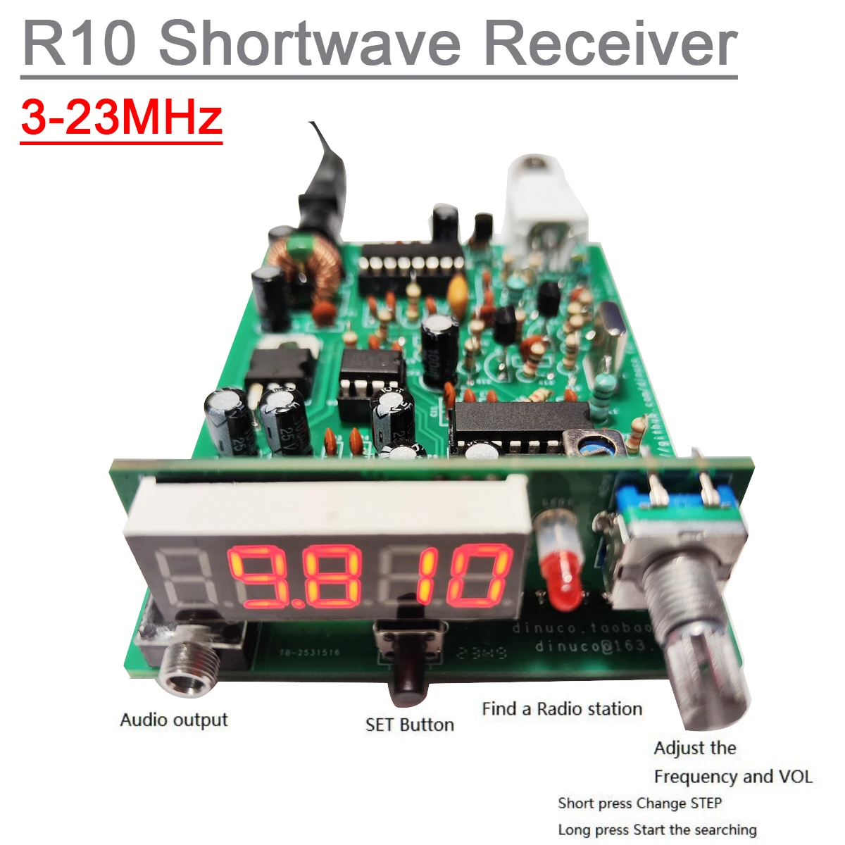 Ondas Curtas Receptor de Rádio am Sinal de Ondas Curtas Receber Pll Kits Faça Você Mesmo Display Digital Led Modulação de Frequência 323mhz