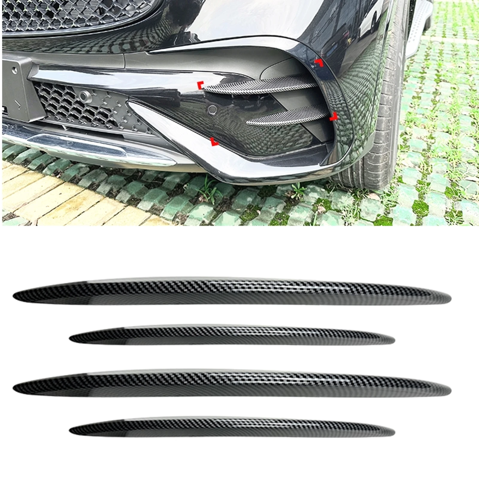 

For Mercedes Benz GLC Class X254 GLC260 GLC300 AMG 2023-UP Front Bumper Side Hood Air Vent Intake Frame Cover Grille Grill Trim