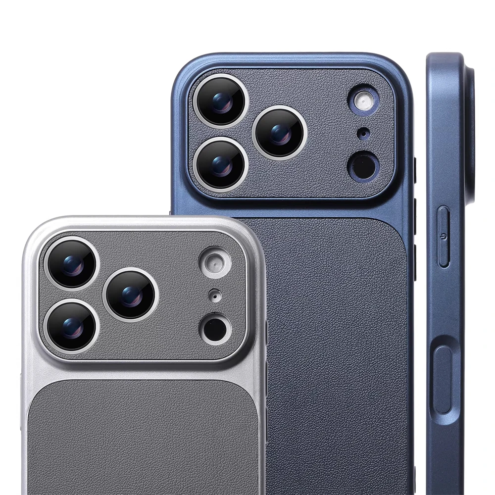 Luxury Leather Matte Shockproof Bumper Case For iPhone 17 Pr