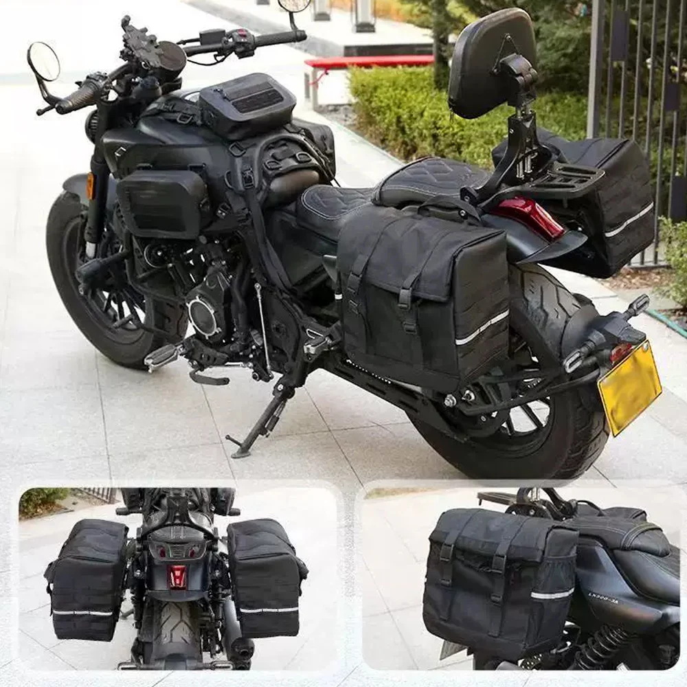 For QJMOTOR SRV300 AMT SRV300S quick release edge bag modification high-quality leather edge bag waterproof canvas bag