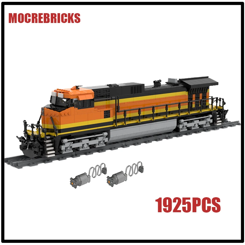 Railway Train GE Dash 9-44CW MOC Building Blocks Diesel-Electric Locomotive Transportation Model  Bricks Toys Kid Birthday Gifts