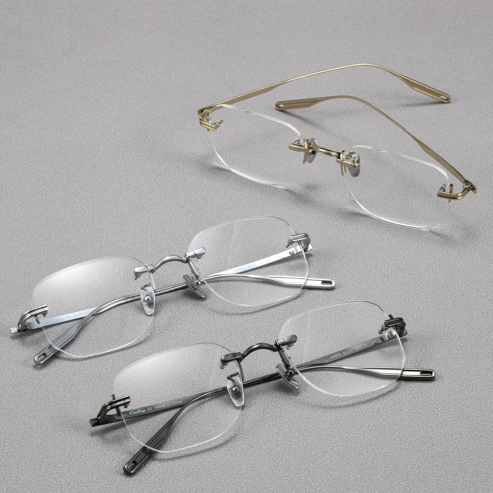 

Fashion Rimless Design Popular Retro Round Alloy glasses frame men women optical Myopia Presbyopia Lenses attachment eyewear