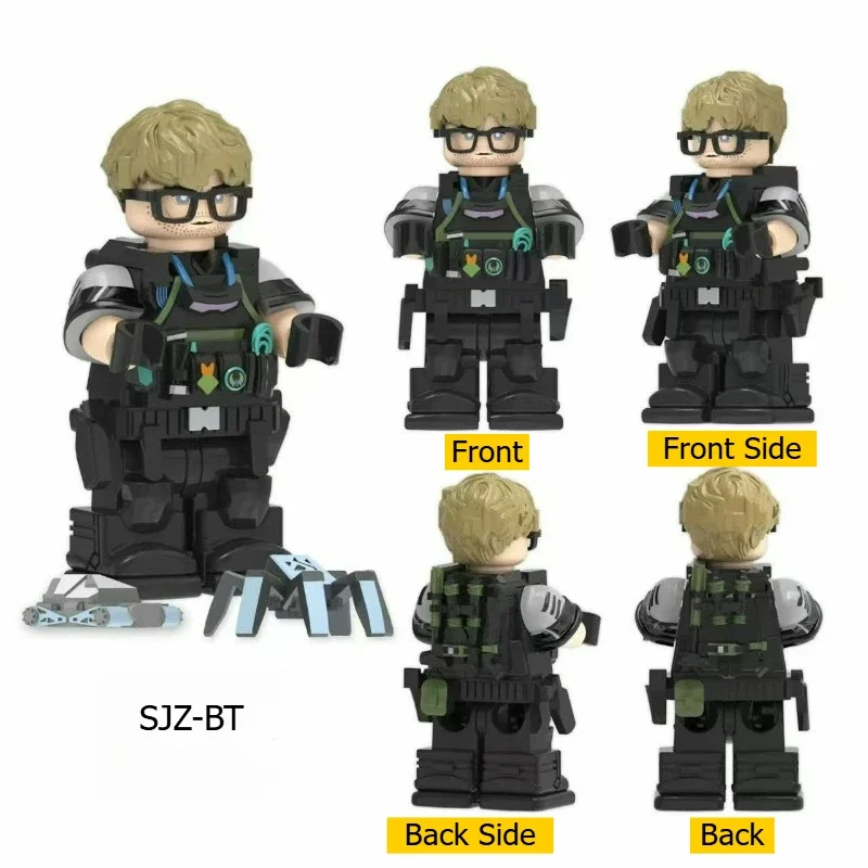 Figurenmodell als Schreibtischdekoration, Mini-Agent DIY-Montage-Spielzeug, Tintenwasch-Wolkenmuster Militärstil-Soldaten-Bausteine
