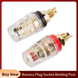 Poste de encuadernación, Conector de enchufe Banana, amplificador de Terminal de altavoz chapado en oro, Conector de Audio, electrónica de consumo, cobre duro sólido