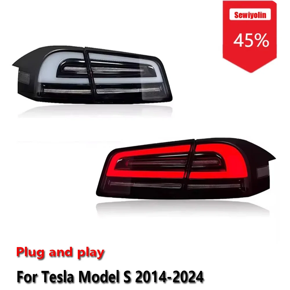 Sewiyolin Auto Led-achterlicht Assemblages Voor Tesla Model S 2014-2024 Auto Fog Drl Rem Richtingaanwijzer lamp Plug En Play