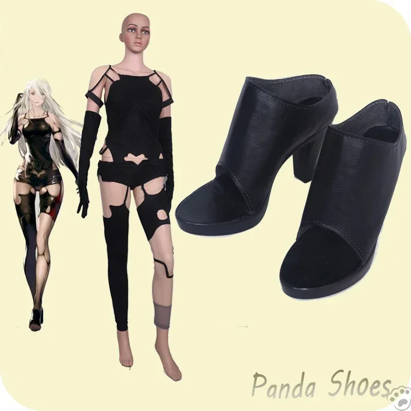 NieR Automata A2 Scarpe Cosplay Anime Gioco Cos Stivali Lunghi YoRHa Tipo A No.2 Costume Cosplay Prop Scarpe per Con Festa di Halloween