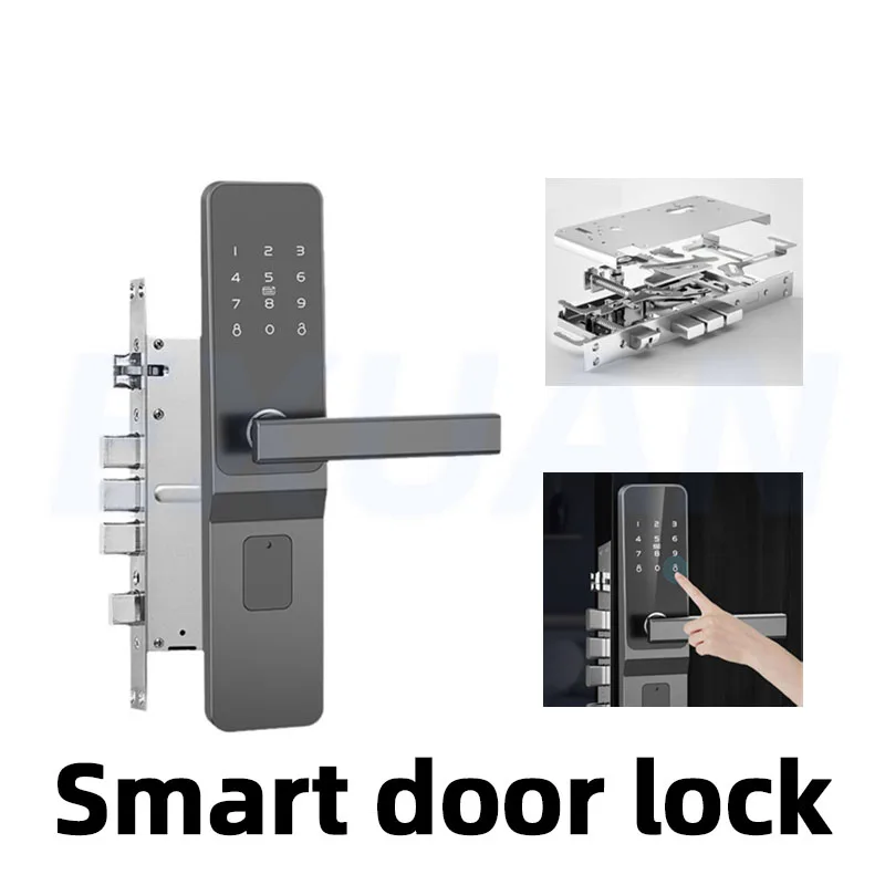 Imagem -06 - Biométrico Fingerprint Smart Door Lock Senha do Cartão ic Keyless Desbloqueio Remoto Dead Bolt Fechaduras Eletrônicas para Aluguel de Casas