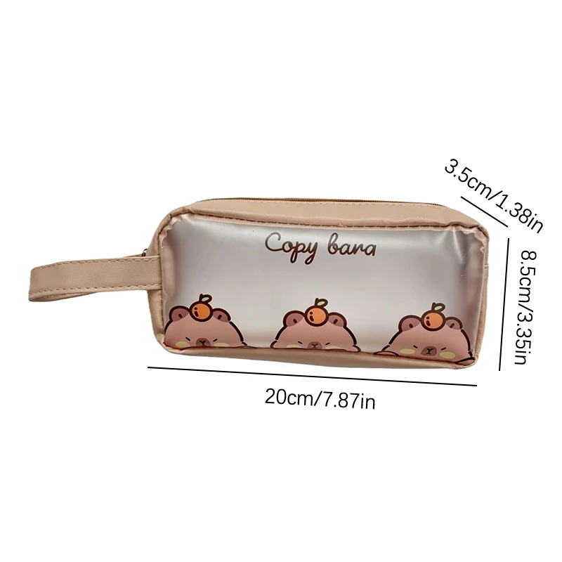 Estuche de lápices Capybara creativo de gran capacidad, bolsa de bolígrafo de dibujos animados Kawaii, bolsa de papelería de moda, suministros escolares